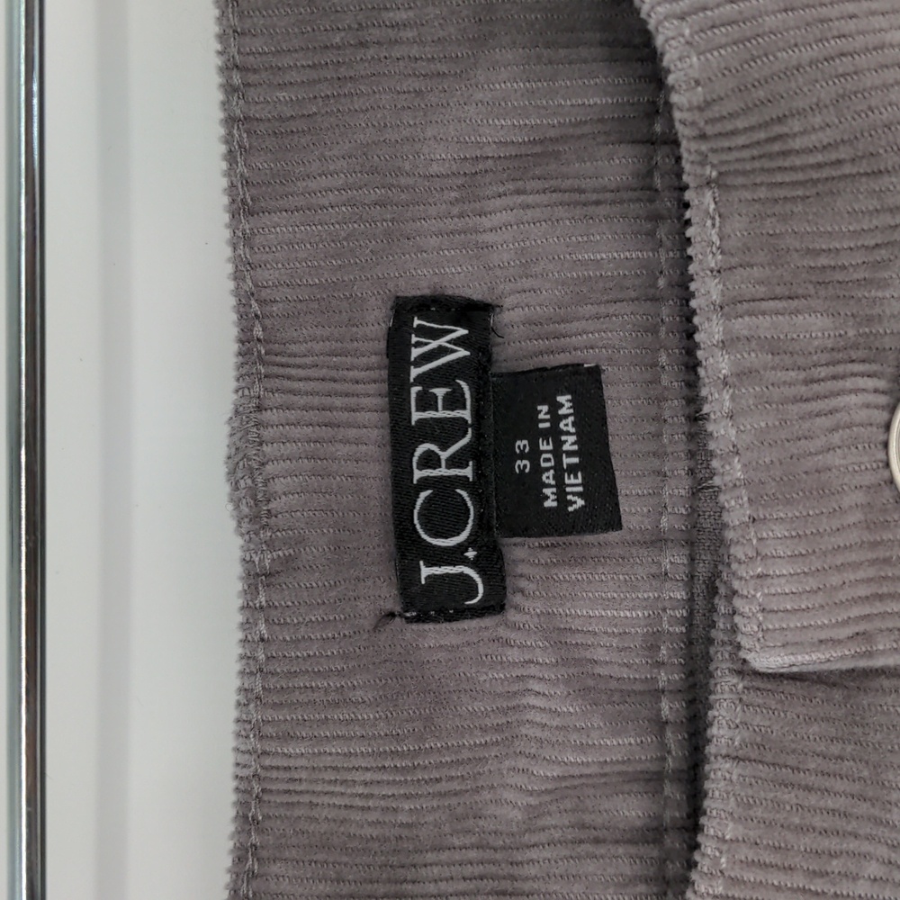 J. Crew Men's Gray Corduroy Slim Straight Pants Size 33 Minimalist Office Casual - Picture 5 of 14